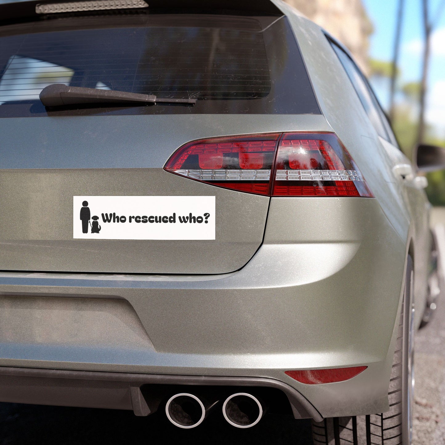 Who Rescued Who? 7x10 Car Magnet